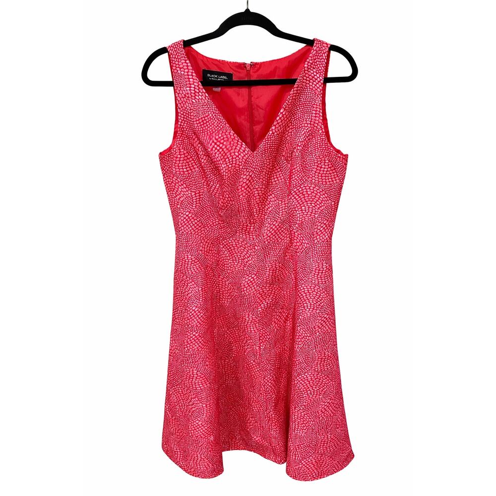 Black Label 14 Evan Picone RedWhite Sleeveless FitFlare Wedding Guest Barbiecore
